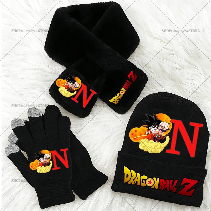 Kids' Dragon Ball Knitted Hat Scarf and Gloves Set for Winter
