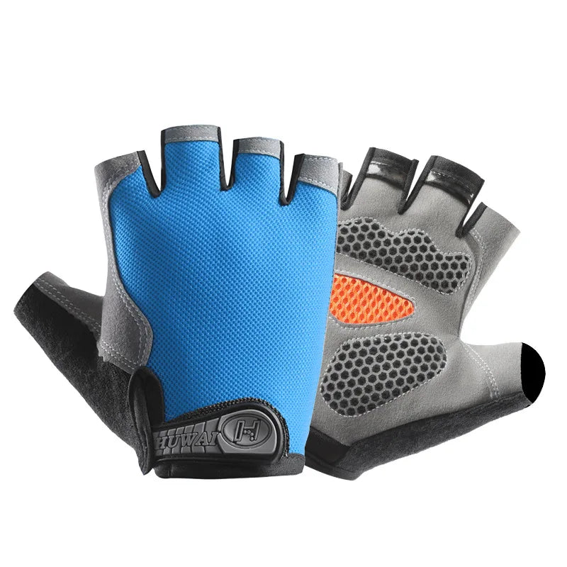 Fingerless Cycling Gloves with Adjustable Short Wrist Straps