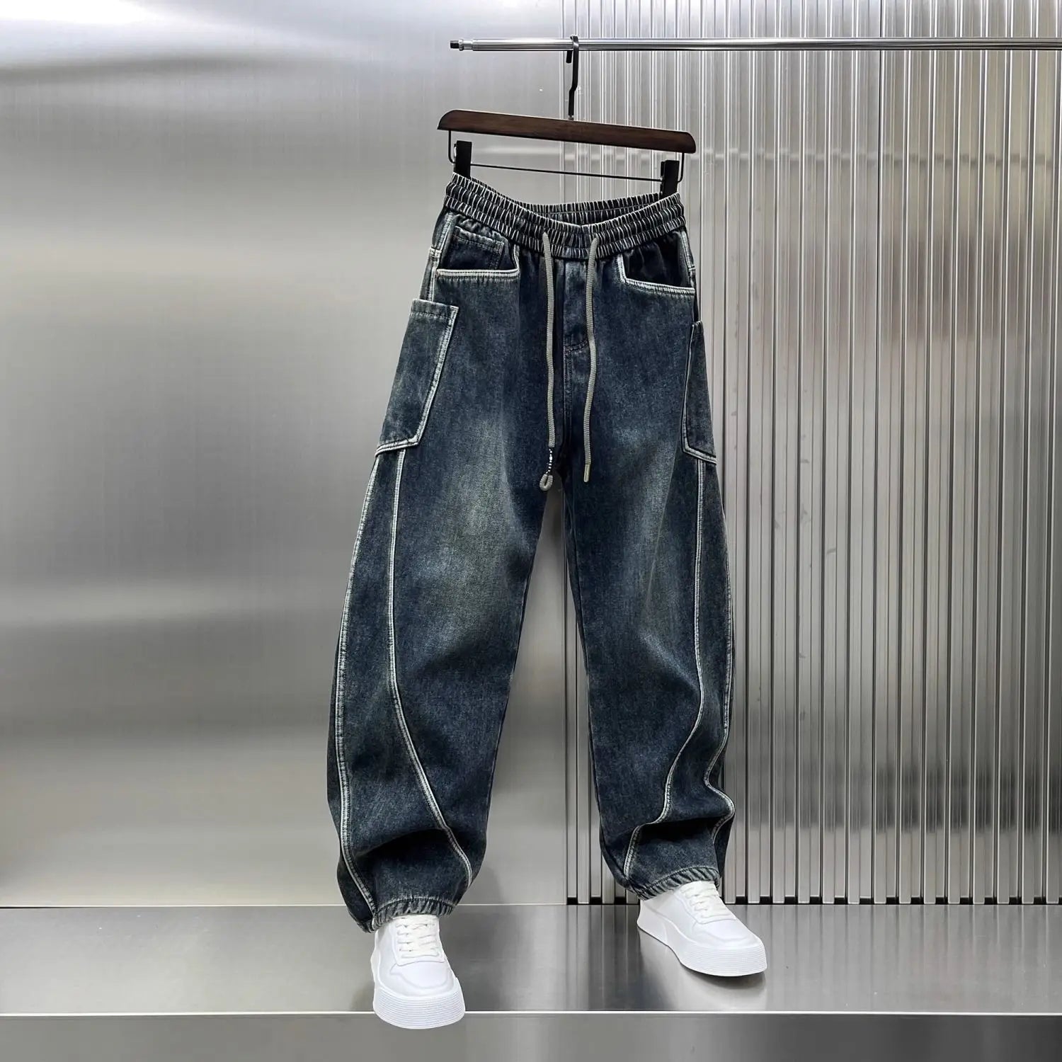 Men's Wide Leg Denim Jeans for Casual Everyday Wear