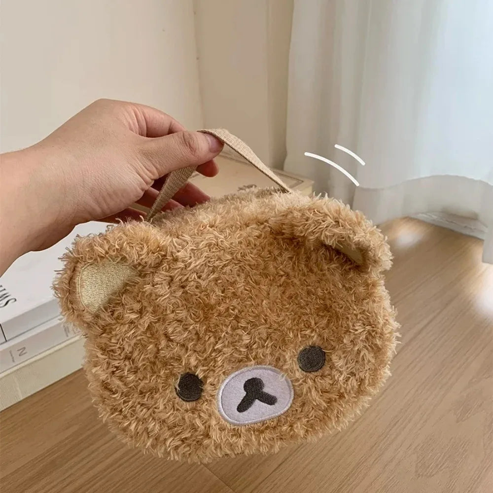 Plush Bear Toiletry Pouch with Rounded Zippered Shape
