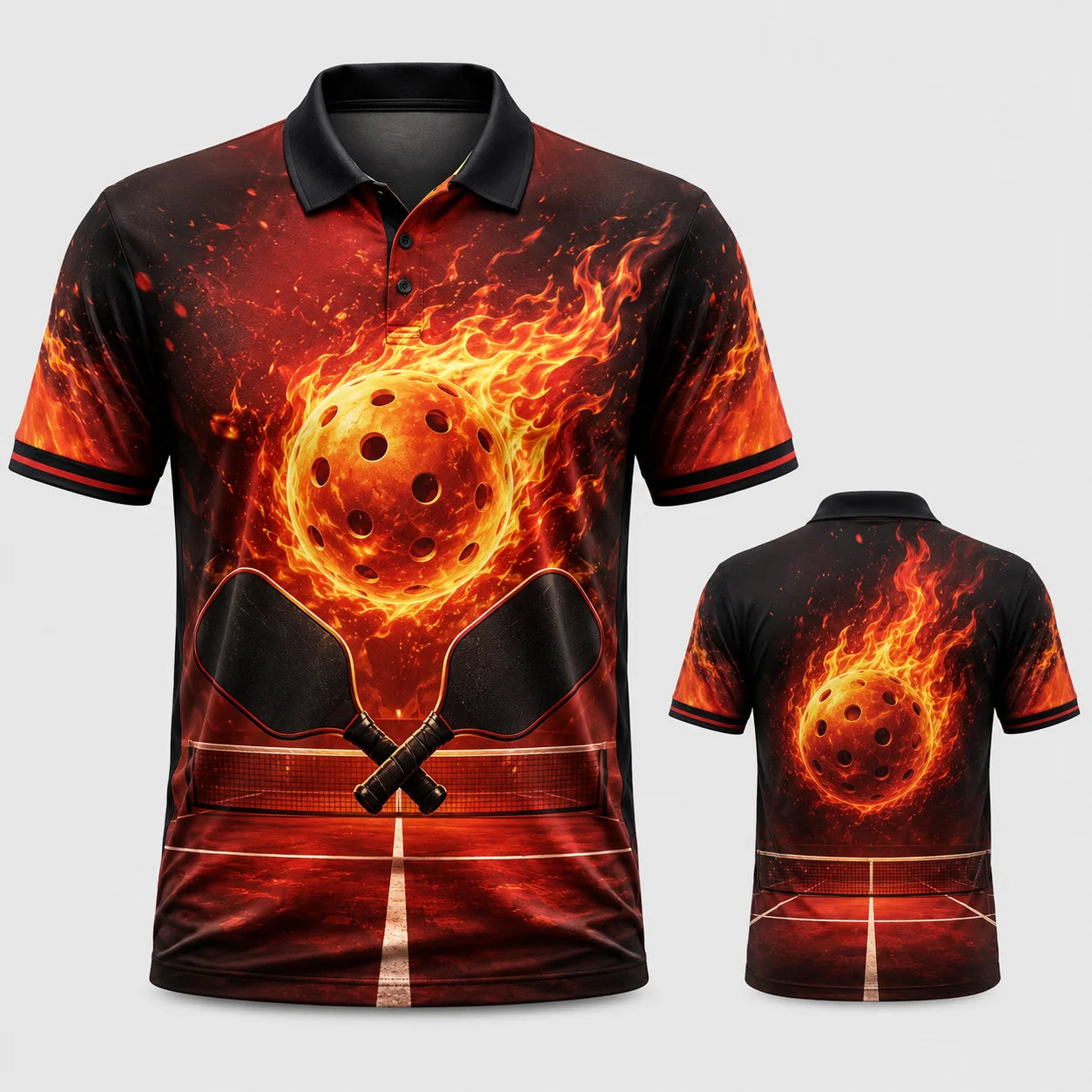 Pickleball Graphic Short Sleeve Collared Polo Shirt for Casual Wear
