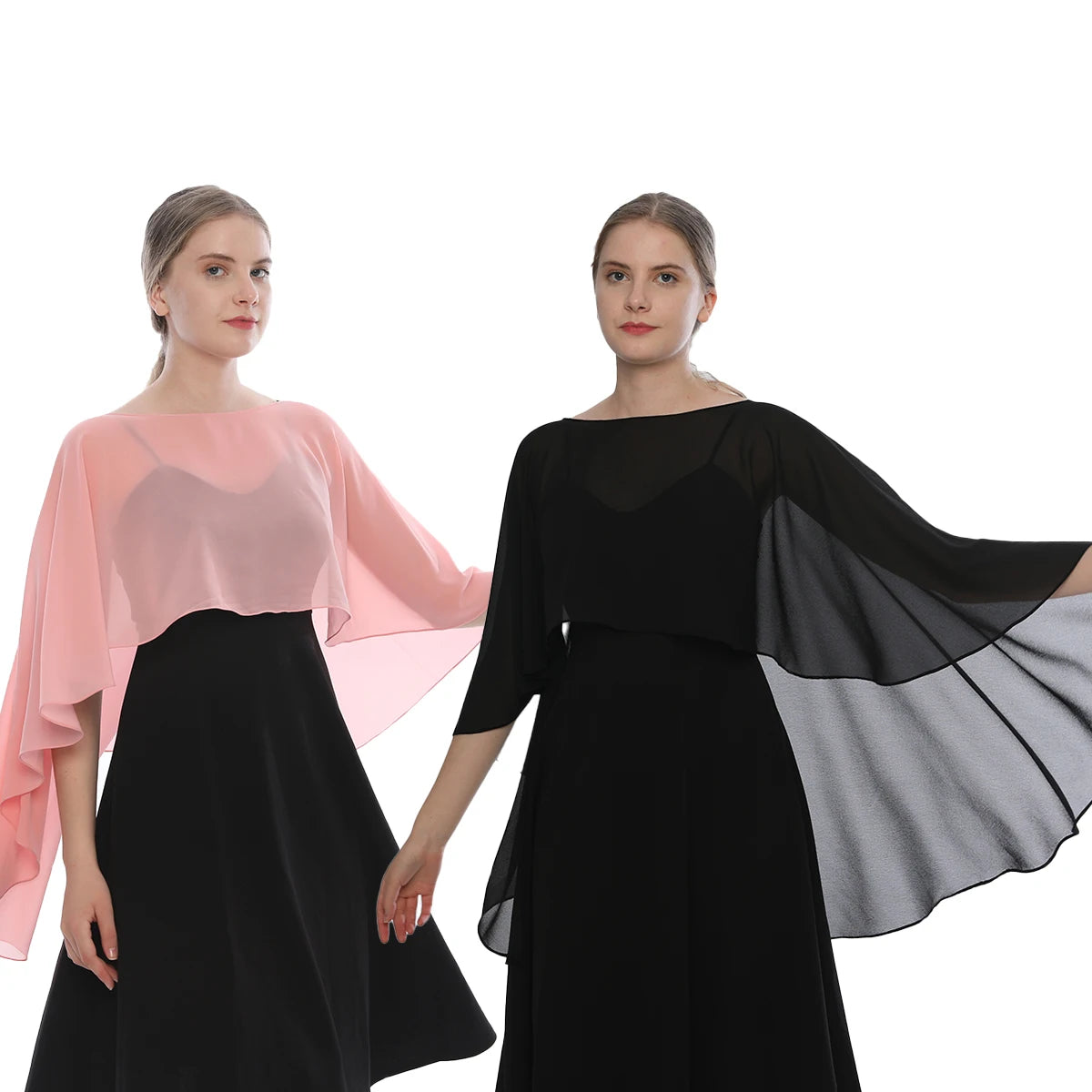 Sheer Long Draped Wrap Scarf for Layering over Outfits