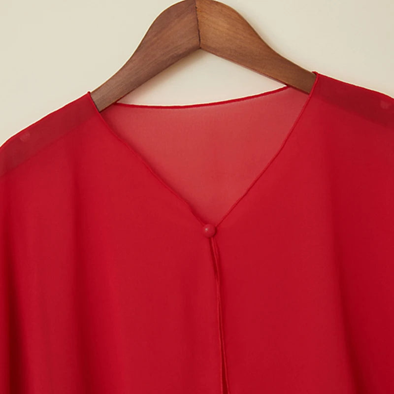 Sheer Clasp Front Capelet for Layering over Dresses and Tops
