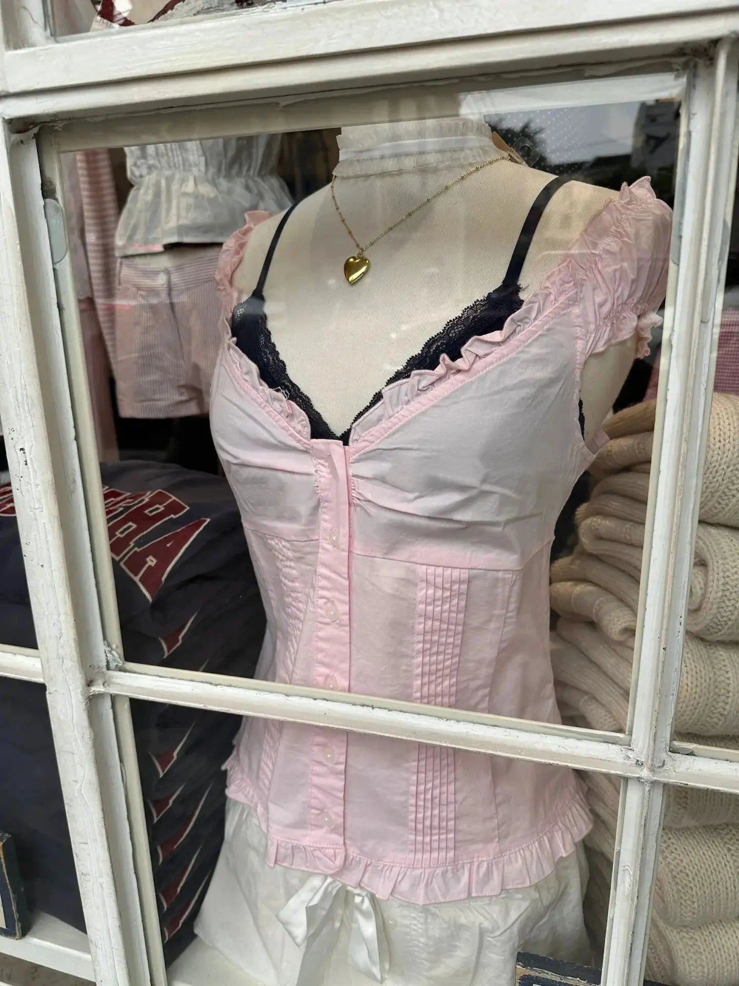 Women's Ruffled Cotton Sleeveless Blouse with Button Front and Mixed Pattern Options
