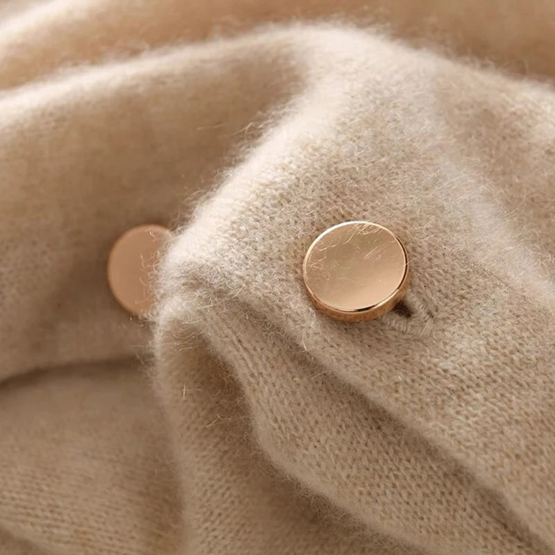 Asymmetric Side Button Poncho for Layering over Outfits