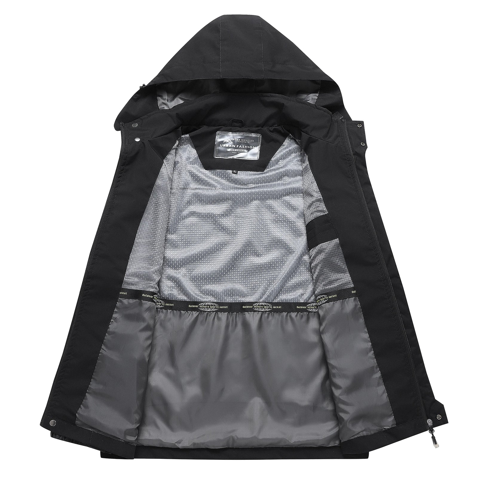 Men's Hooded Contrast Panel Hiking Jacket