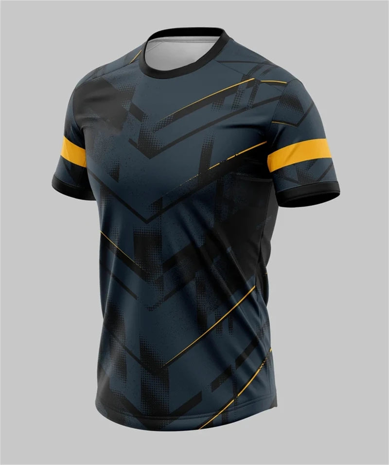 Geometric Sports Print Short Sleeve T-shirt For Sports Outfits