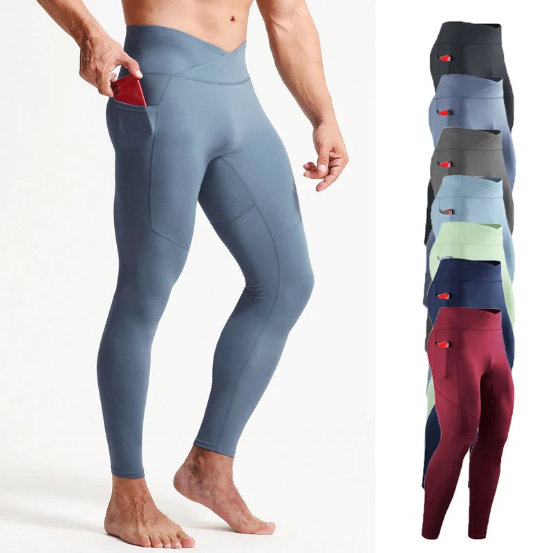 Men's Pocket Training Leggings for Gym and Running
