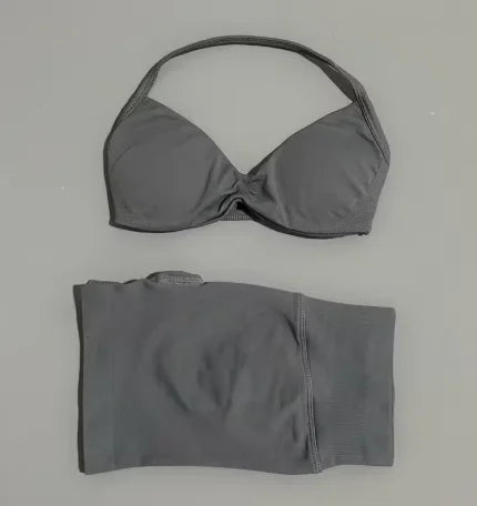 Women's Twist Halter Bra And Shorts Yoga Set