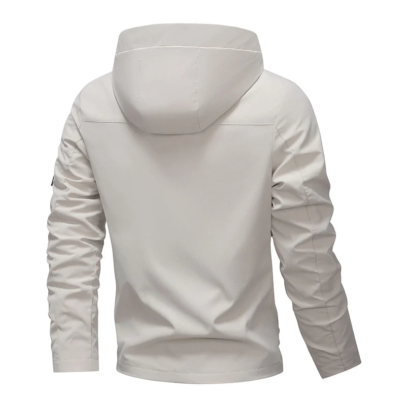 Hooded Long Sleeve Full Zip Outdoor Hiking Jacket with Pockets