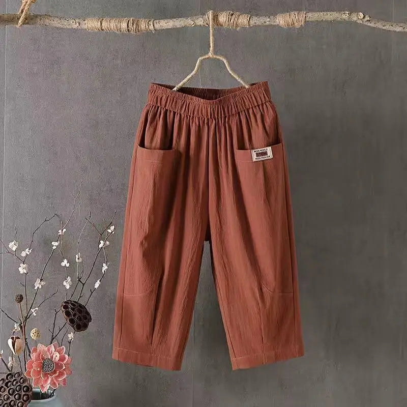 Women's Loose Cropped Harem Pants For Workout Outfits