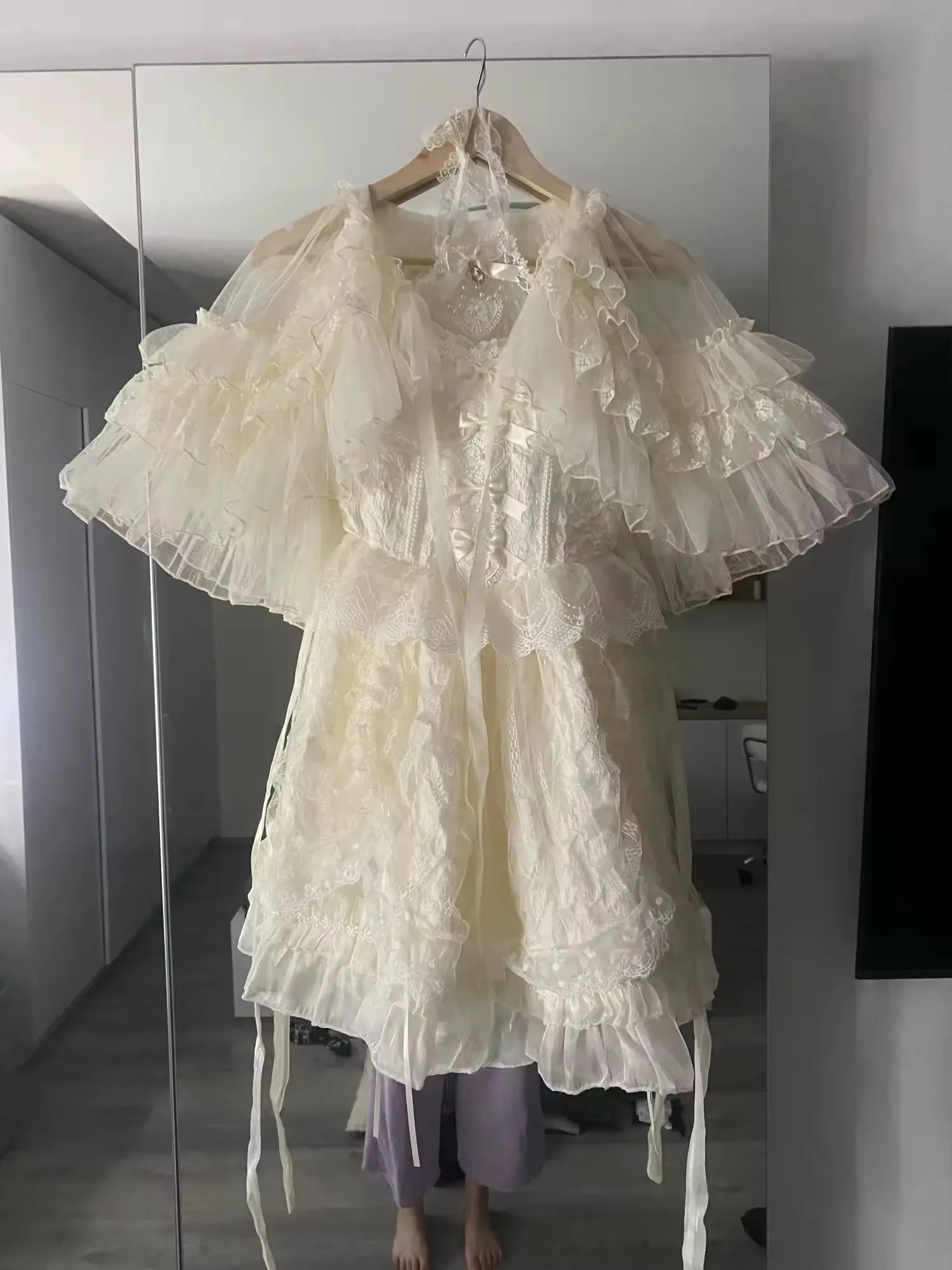 Ruffled Lace Capelet for Layering over Dresses and Tops