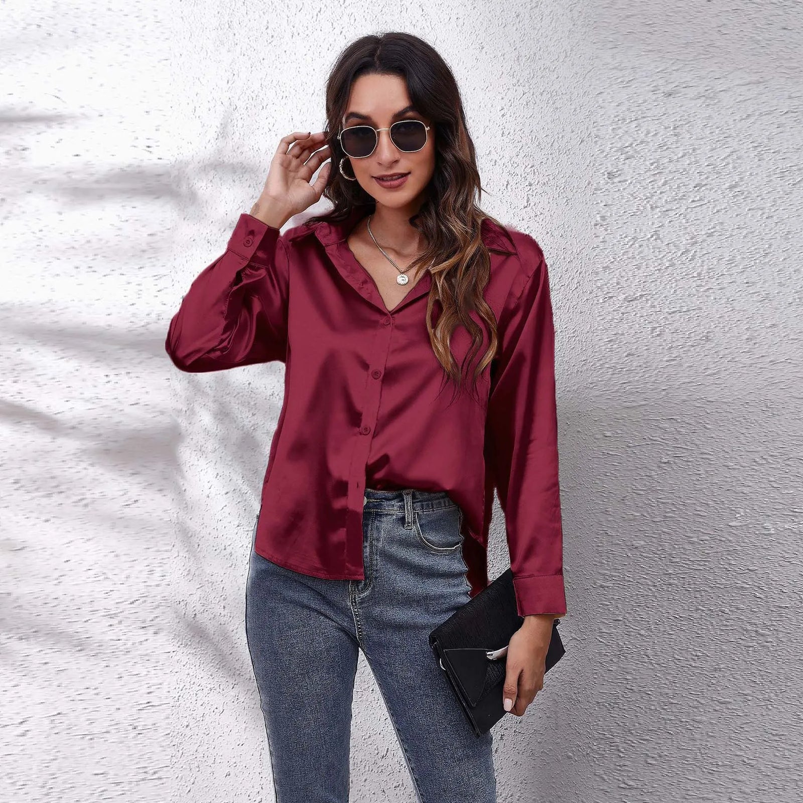 Women's Collared Long Sleeve Shirt