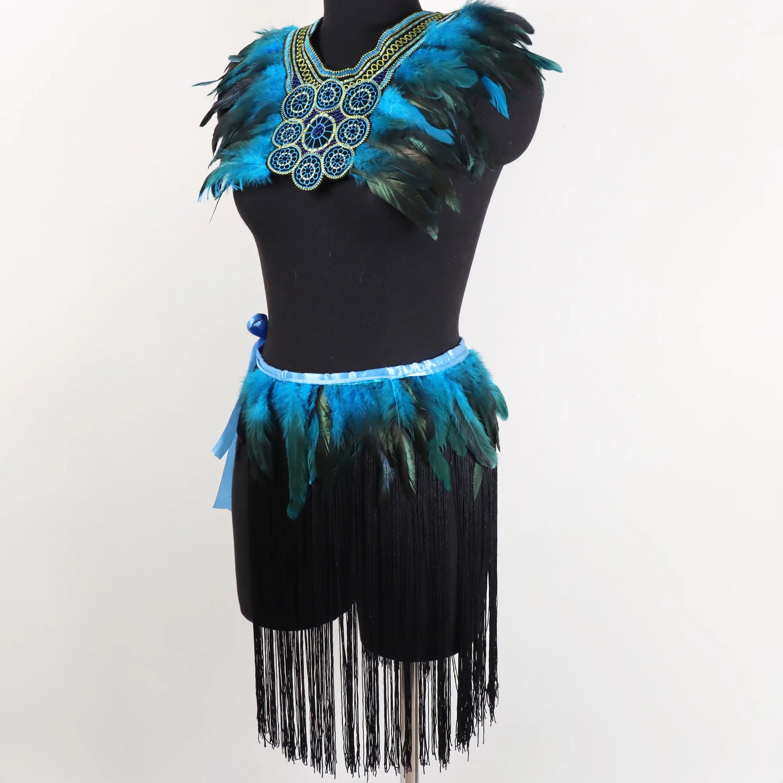 Feather Trim Shoulder Cape for Layering over Outfits