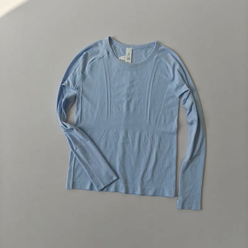 Women's Fitted Crew Neck Long Sleeve T-shirt For Workout Outfits
