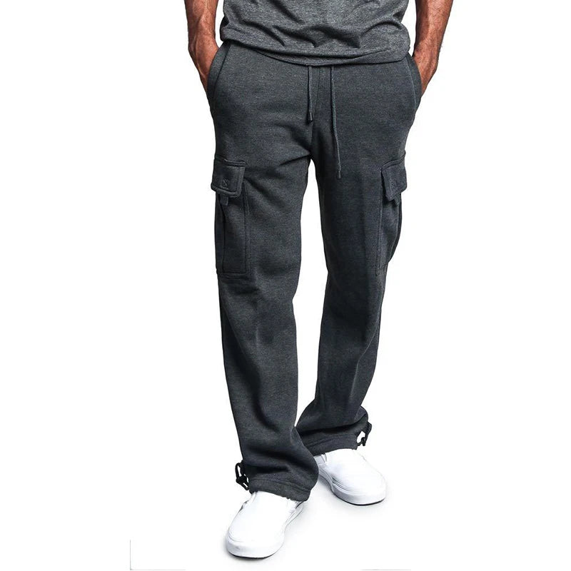 Men's Loose Straight-Leg Drawstring Cargo Pants