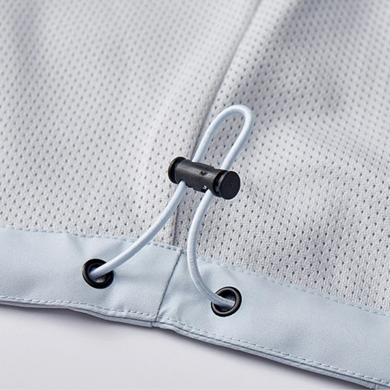 Hooded Long Sleeve Full Zip Outdoor Hiking Jacket with Pockets