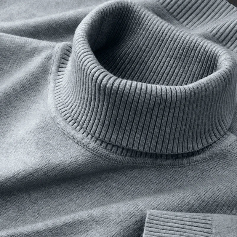 Men's Mock Neck Long Sleeve Knit Sweater