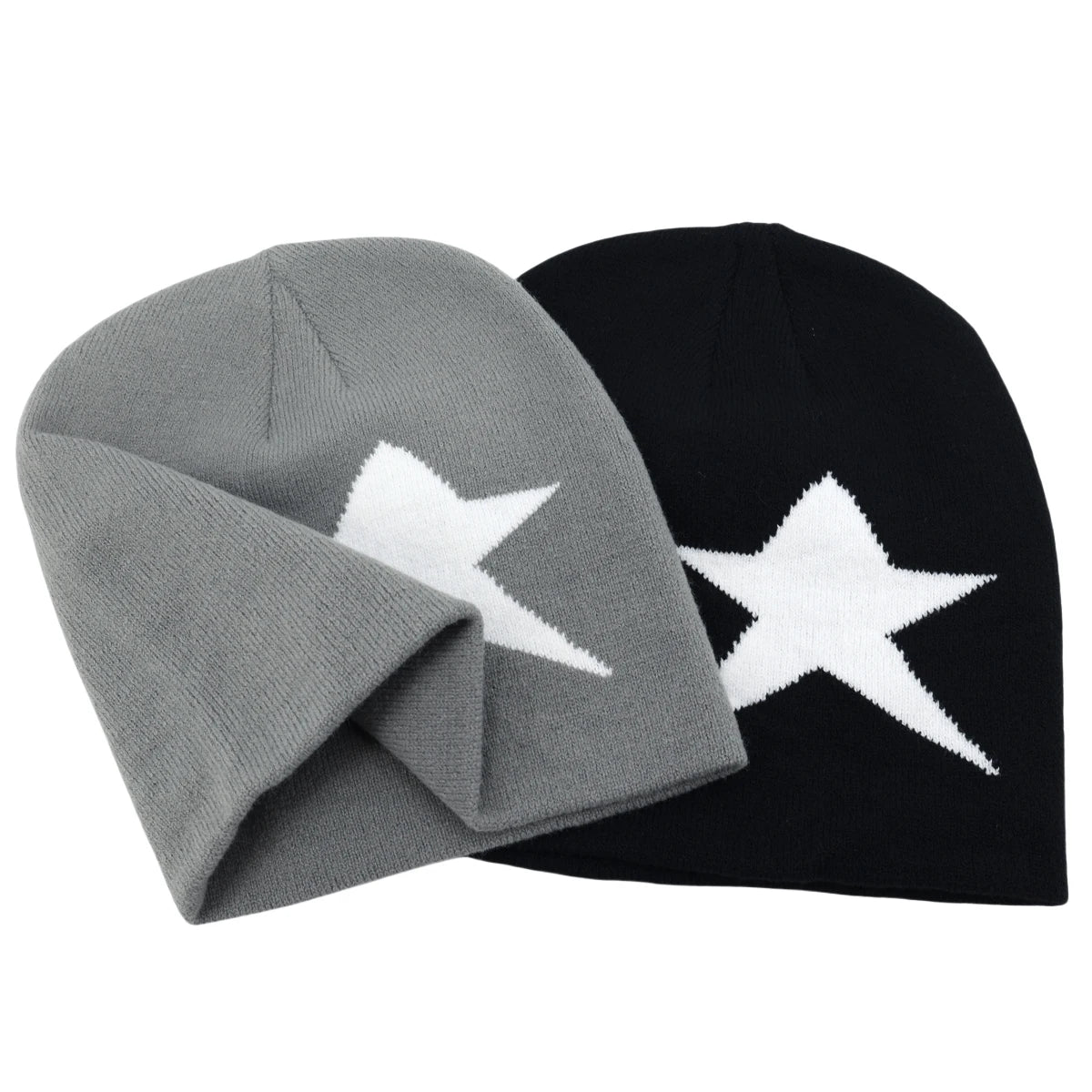 Graphic Knit Beanie with Letter and Pattern Style Options