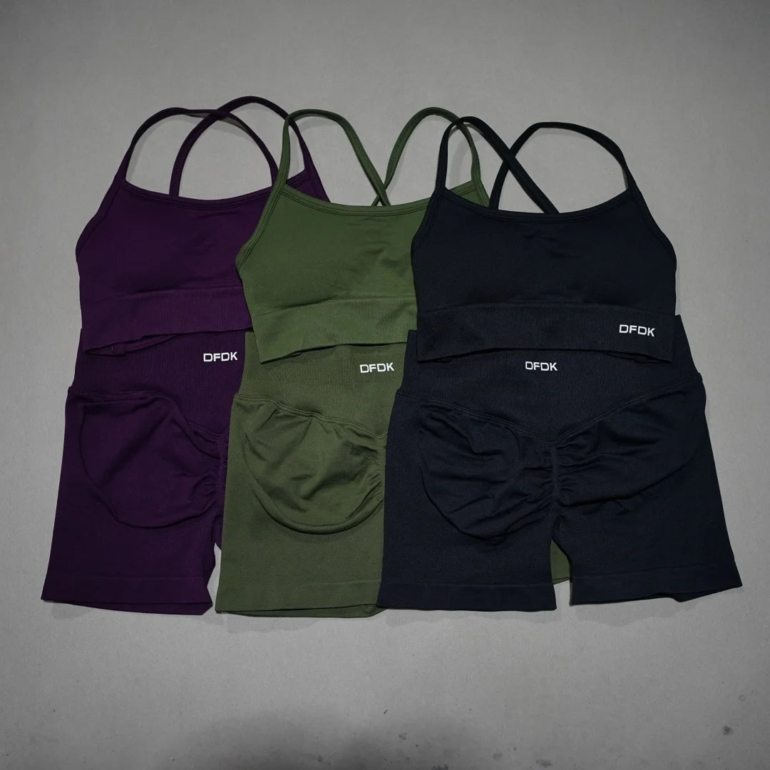 Women's Bra And Shorts Or Leggings Yoga Set