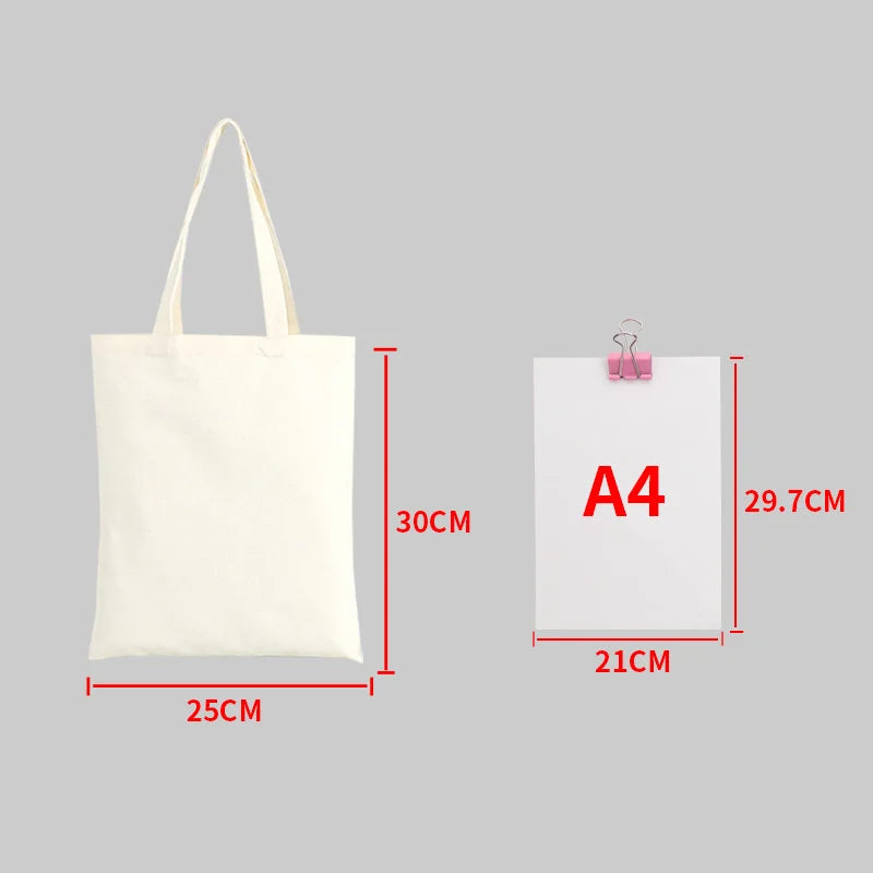 Plain Canvas Style Tote Bag with Long Shoulder Handles