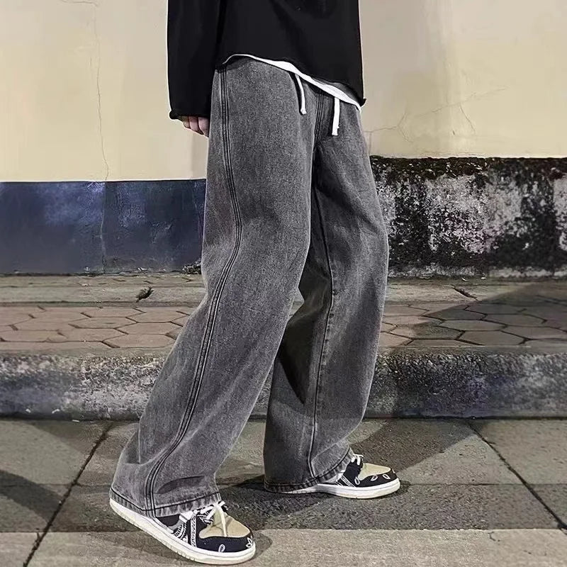 Men's Wide Leg Denim Jeans for Casual Everyday Wear