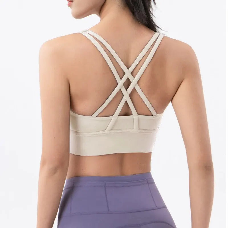 Women's Wide Band Multi Strap Sports Bra