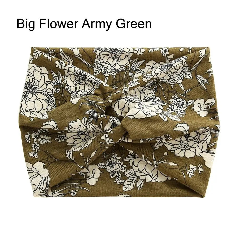 Wide Twist Front Fabric Headband in Solid and Printed Styles