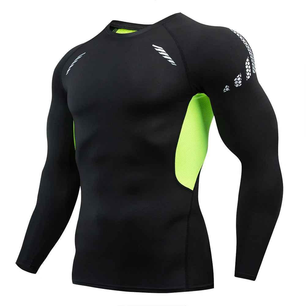 Fitted Crew Neck Long Sleeve Compression T Shirt