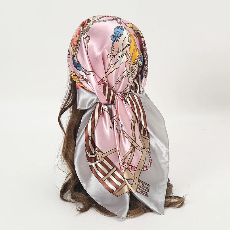 Printed Square Scarf with Ornate Paisley Pattern Options