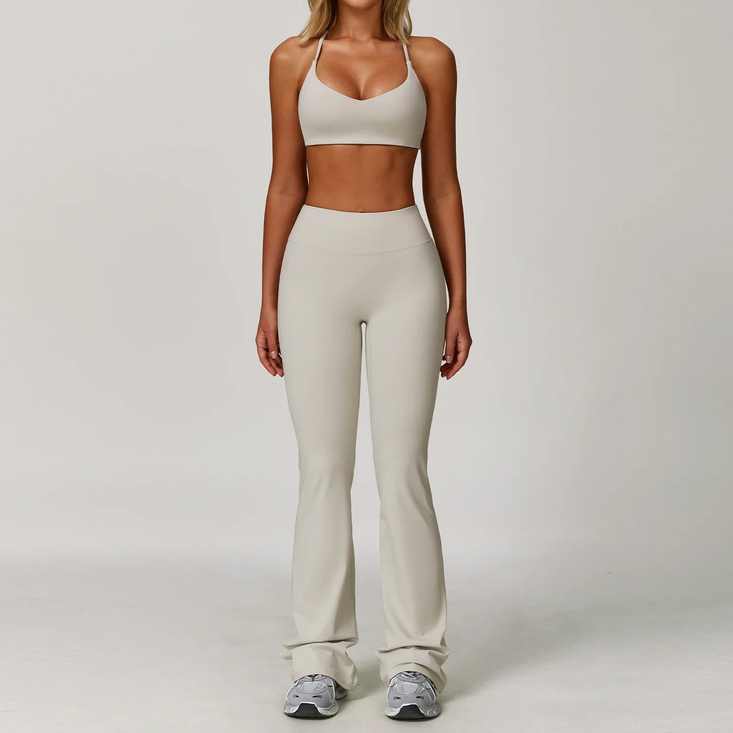 Women's Zip Layer Bra And Leggings Yoga Set