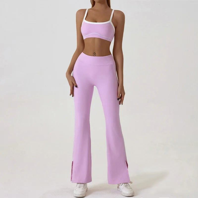 Women's Crop Top and Bottoms Workout Set