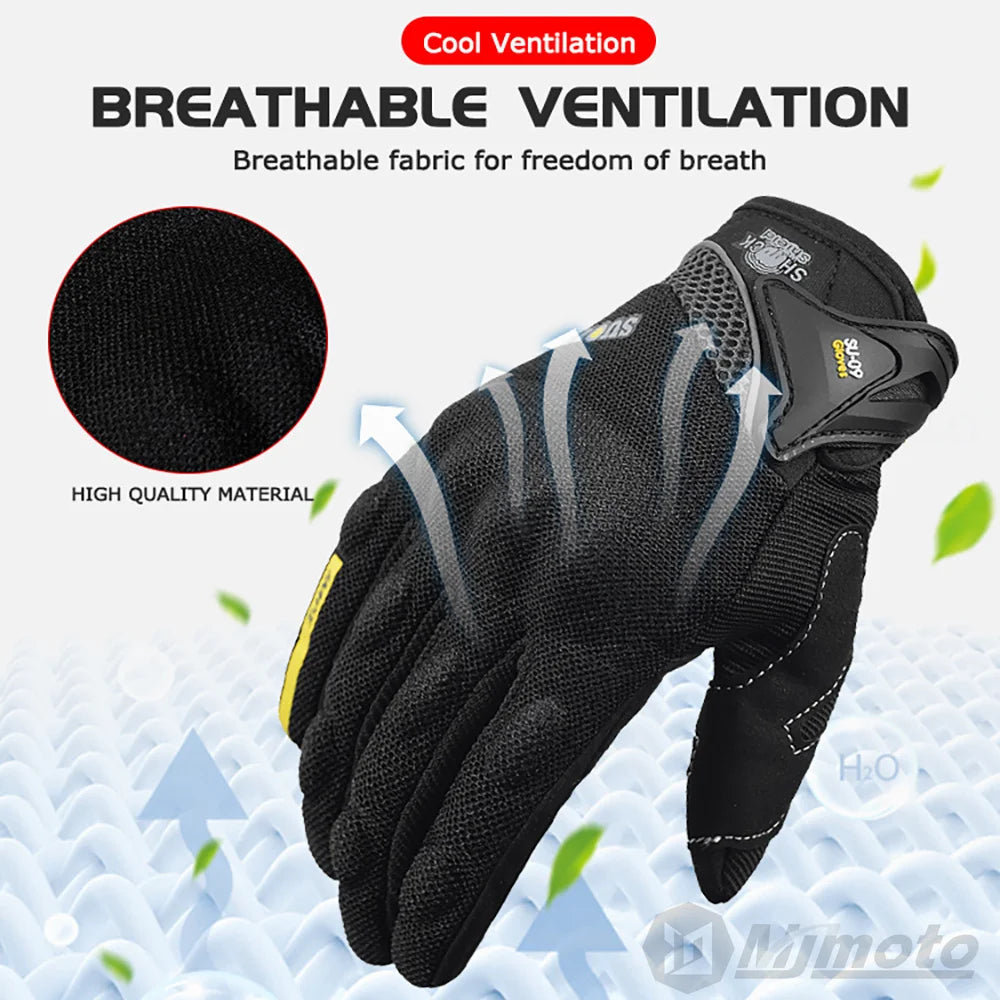 Full Finger Motorcycle Gloves with Shaped Knuckle Panels