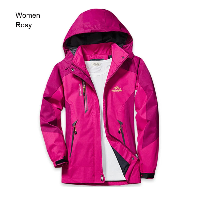 Color Block Hooded Full Zip Long Sleeve Outdoor Jacket