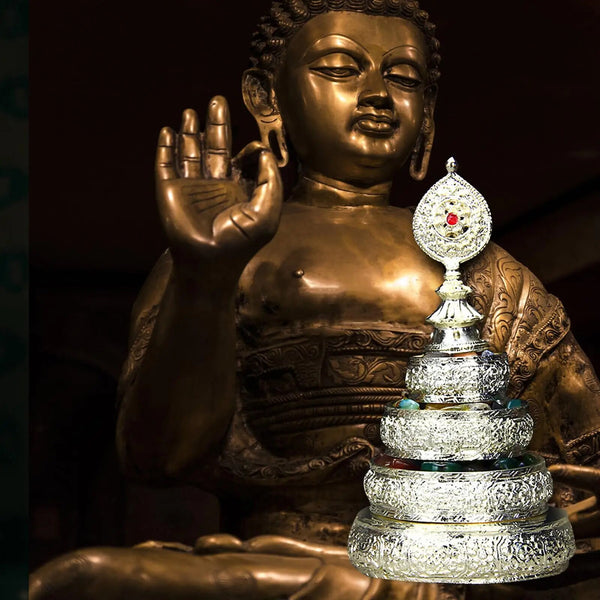 Mandala Manza Tray Table Centerpieces Buddha Offerings Buddhist Offering Tibetan Mandala Offering for Ritual Sadhana Holiday