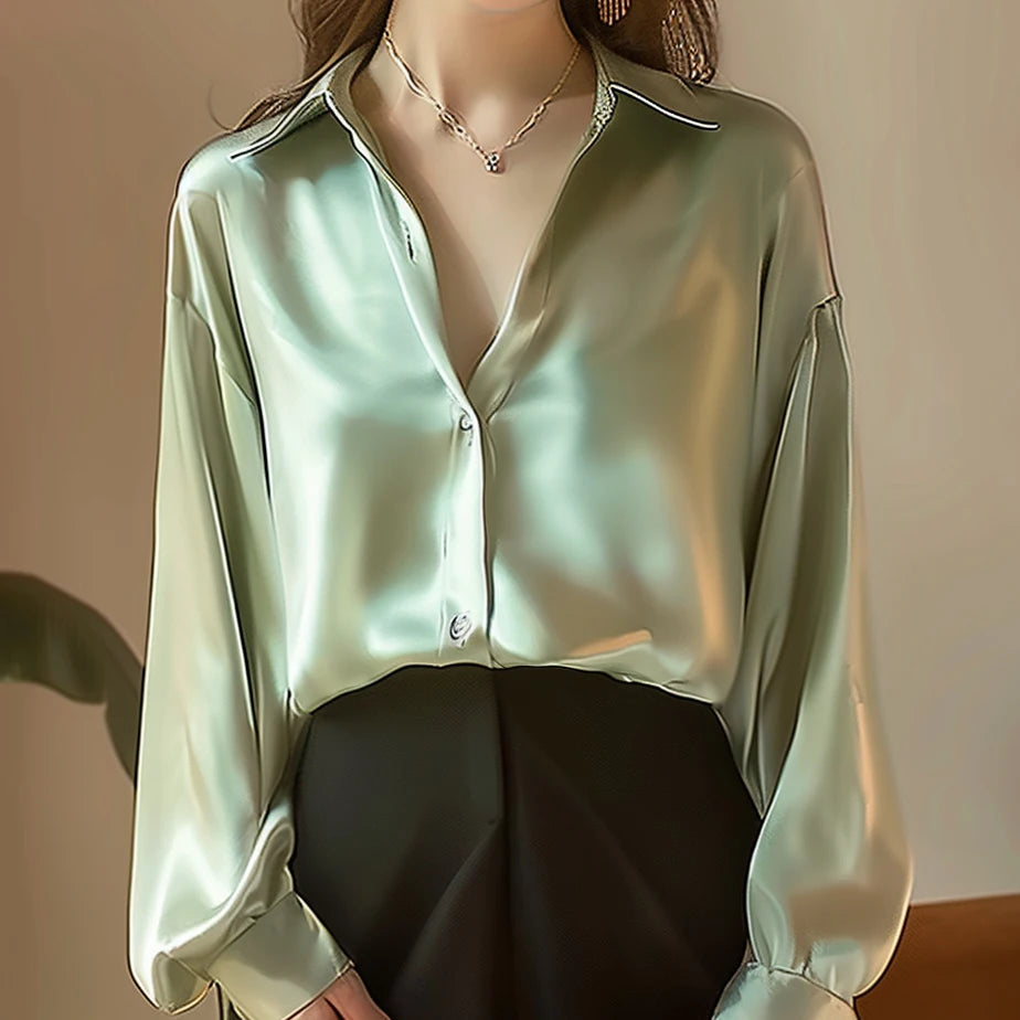 Women's Collared Long Sleeve Shirt