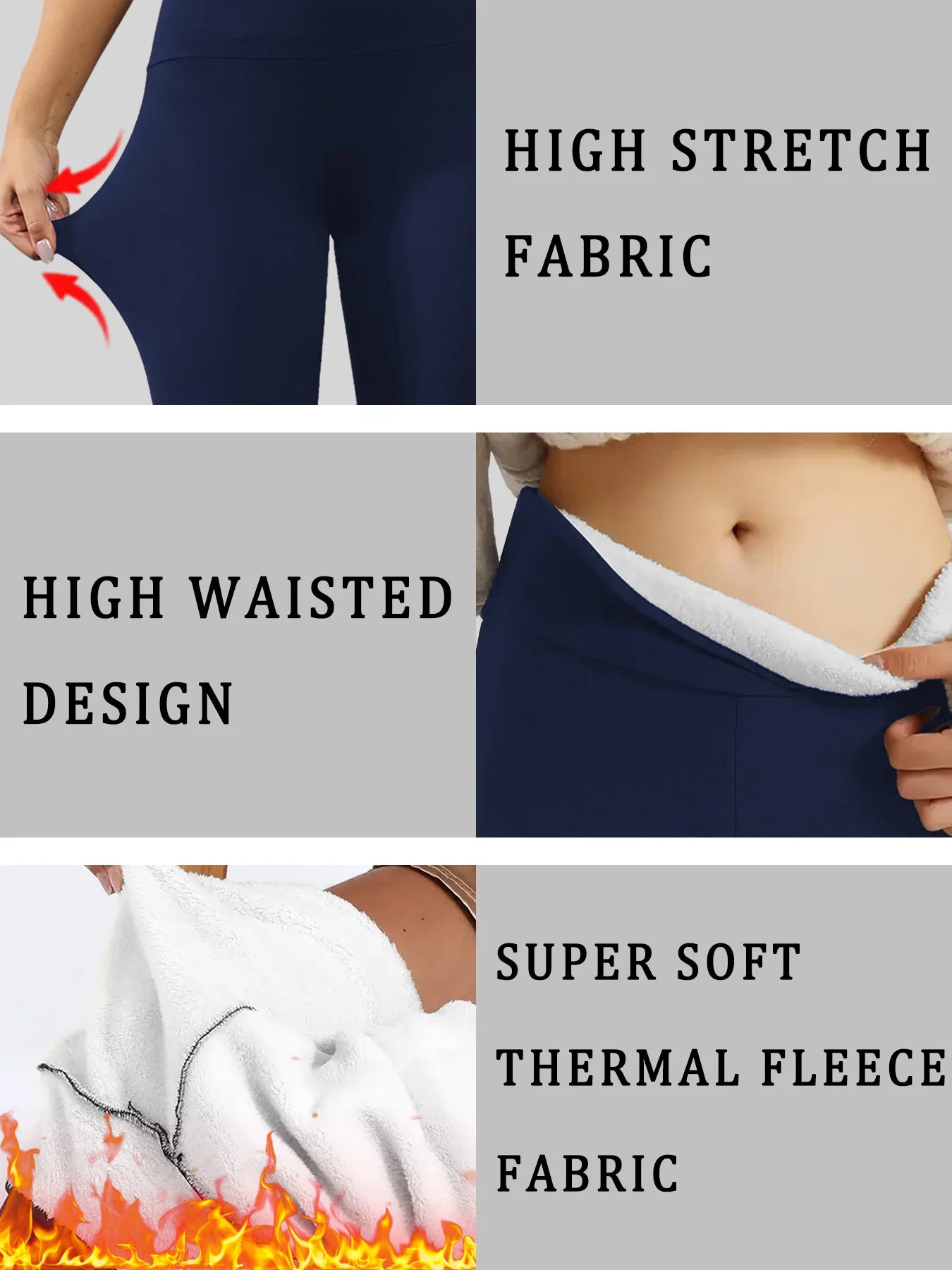 Women's Fleece Lined Full Length Leggings For Workout Outfits
