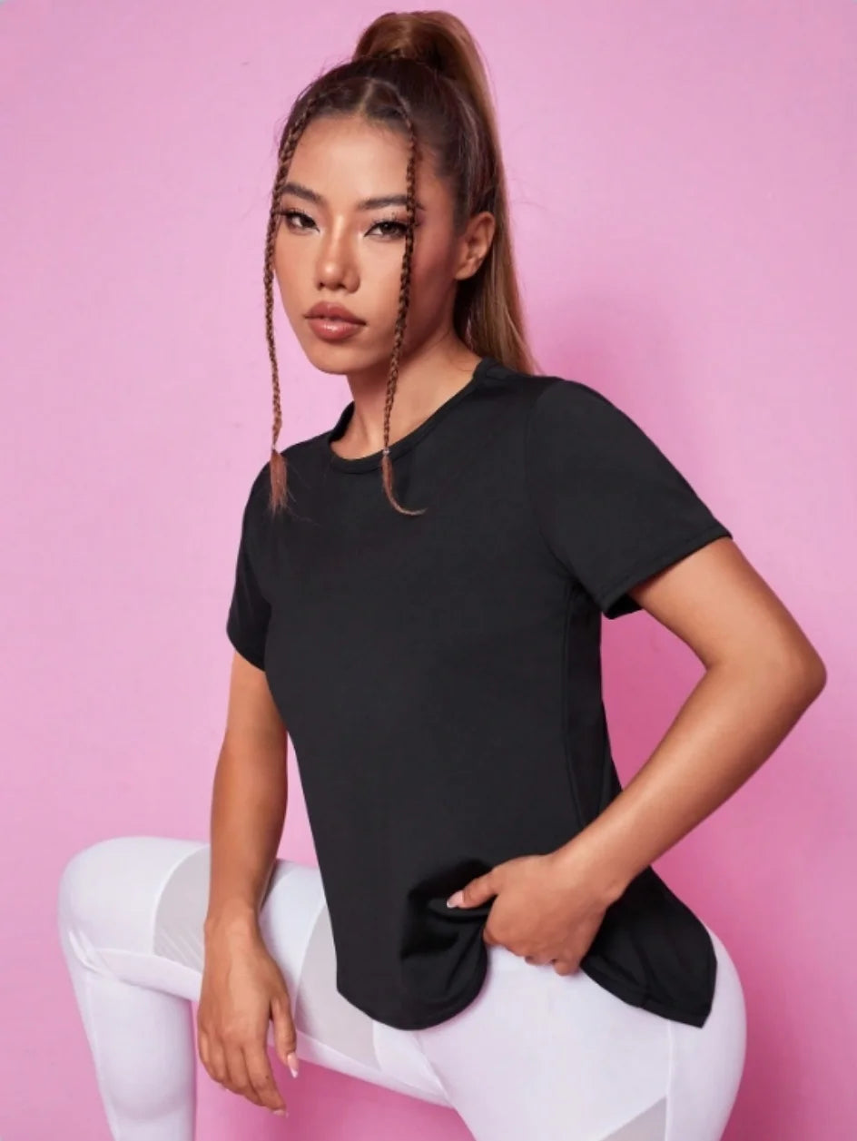 Women's Mesh-Back Short-Sleeve Workout Top