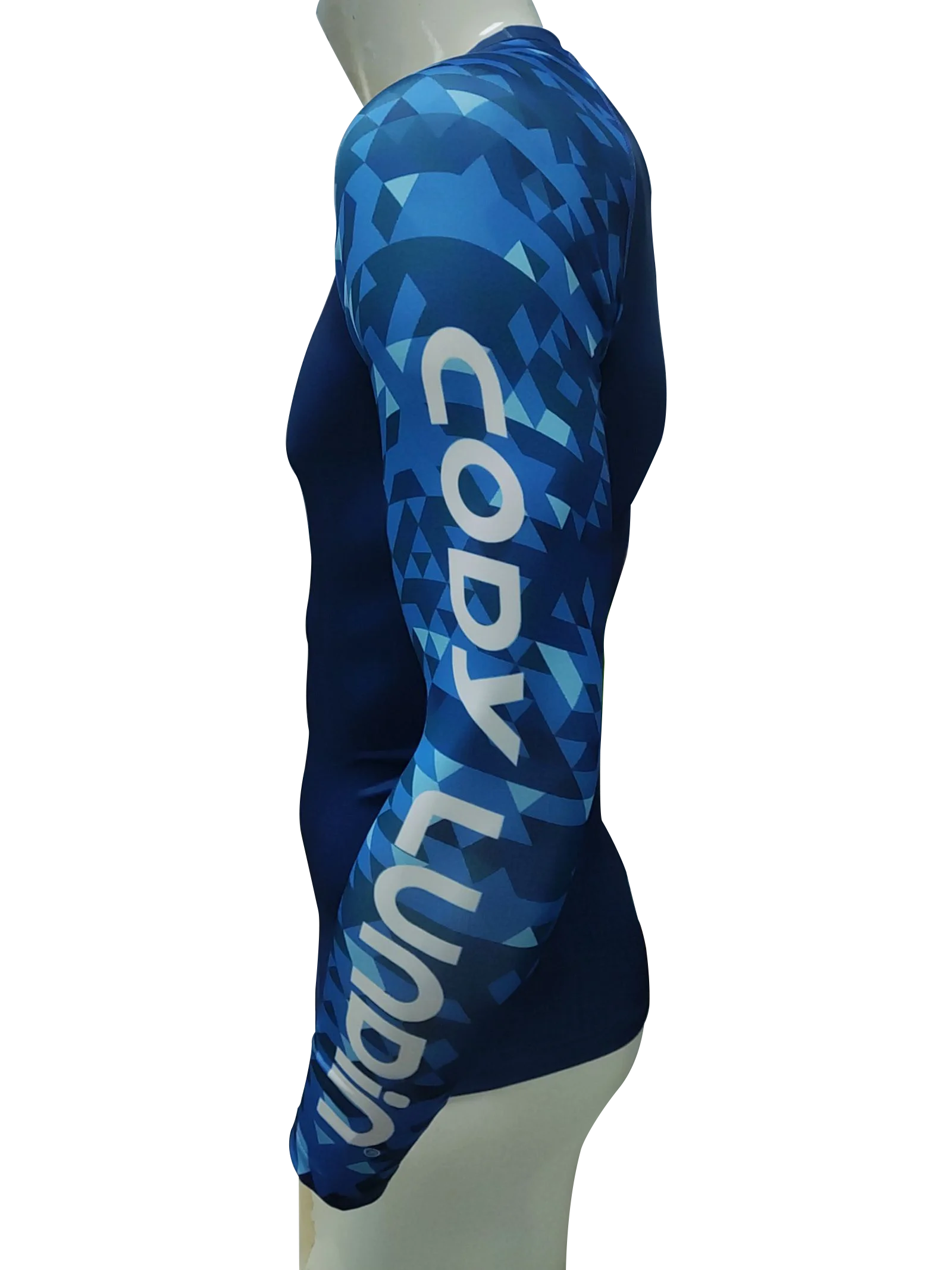 Graphic Long Sleeve Crew Neck Rash Guard Swim Top
