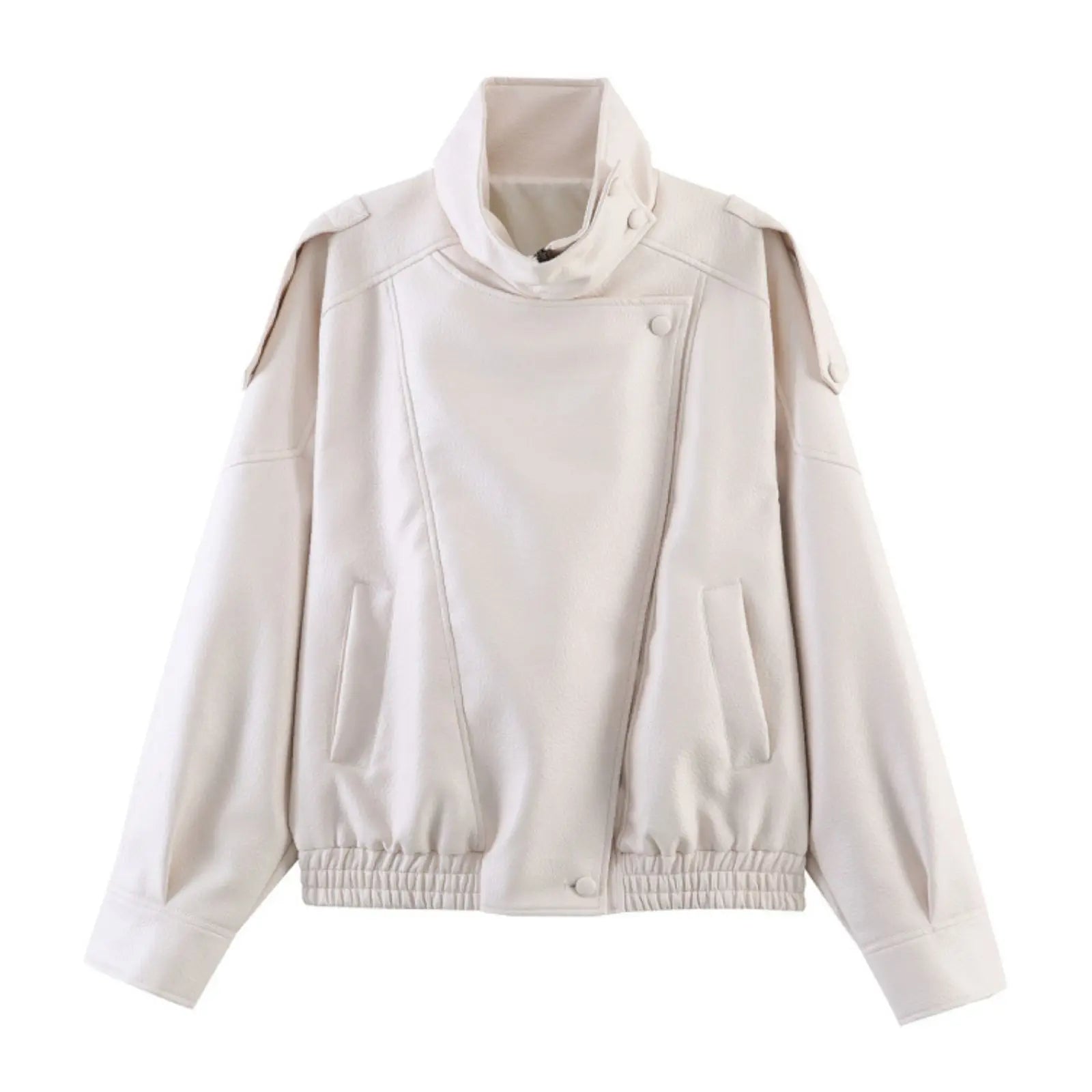 Women's Asymmetric High-Neck Zip-Front Jacket
