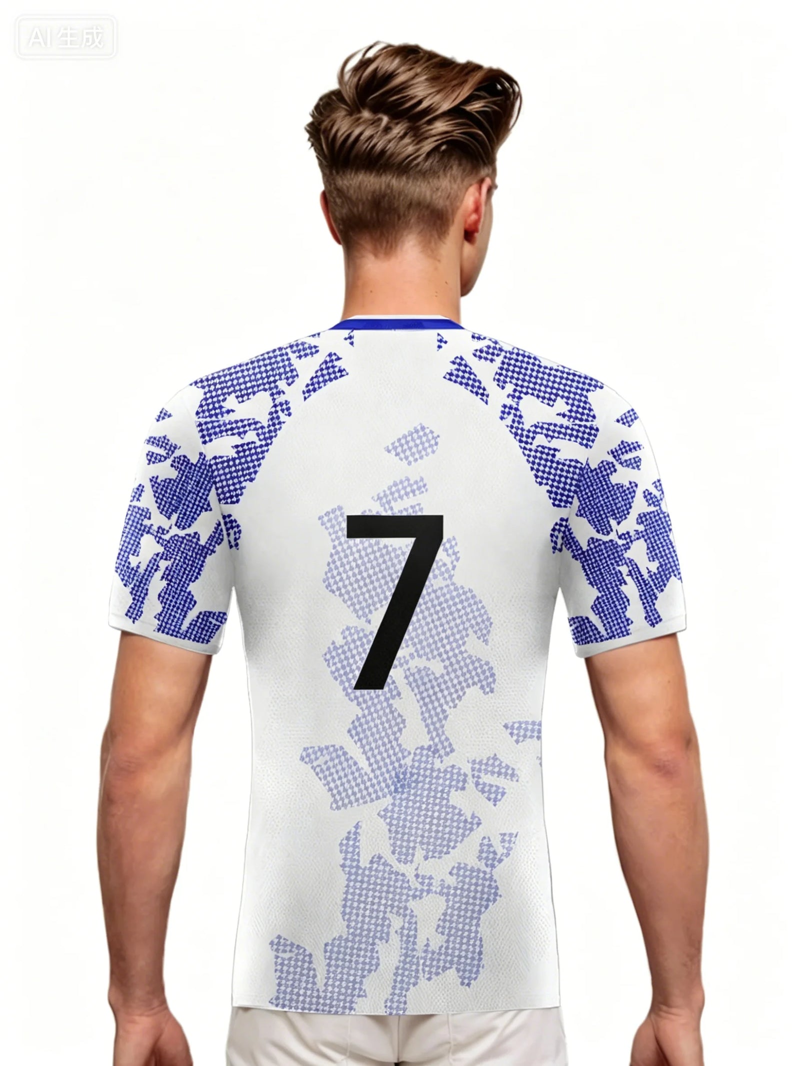USA Graphic Short Sleeve Collared Sports Jersey with Number Print