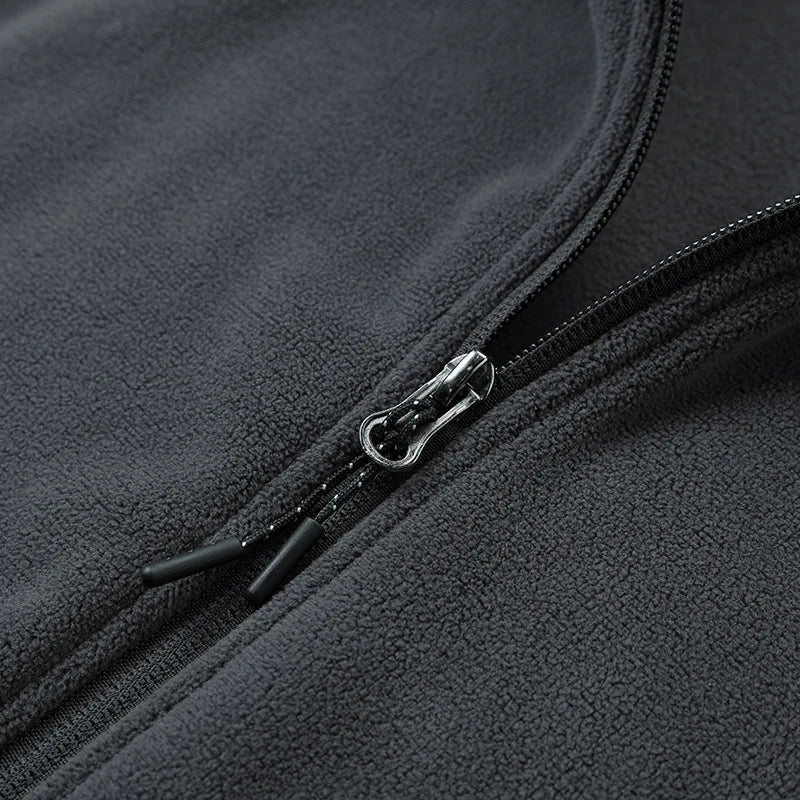 Long Sleeve Full Zip Fleece Outdoor Jacket with Pockets