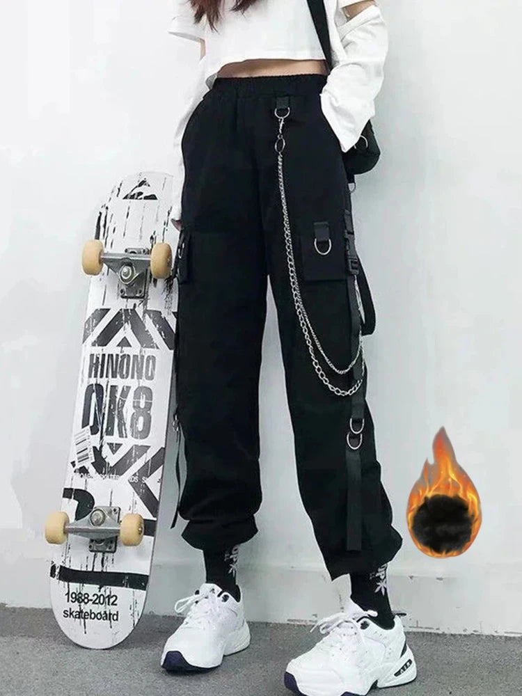 Unisex Cargo Joggers with Chain and Lined Style Options