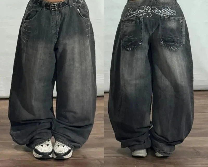 Women's Cargo Wide Leg Pocket Denim Jeans For Everyday Outfits