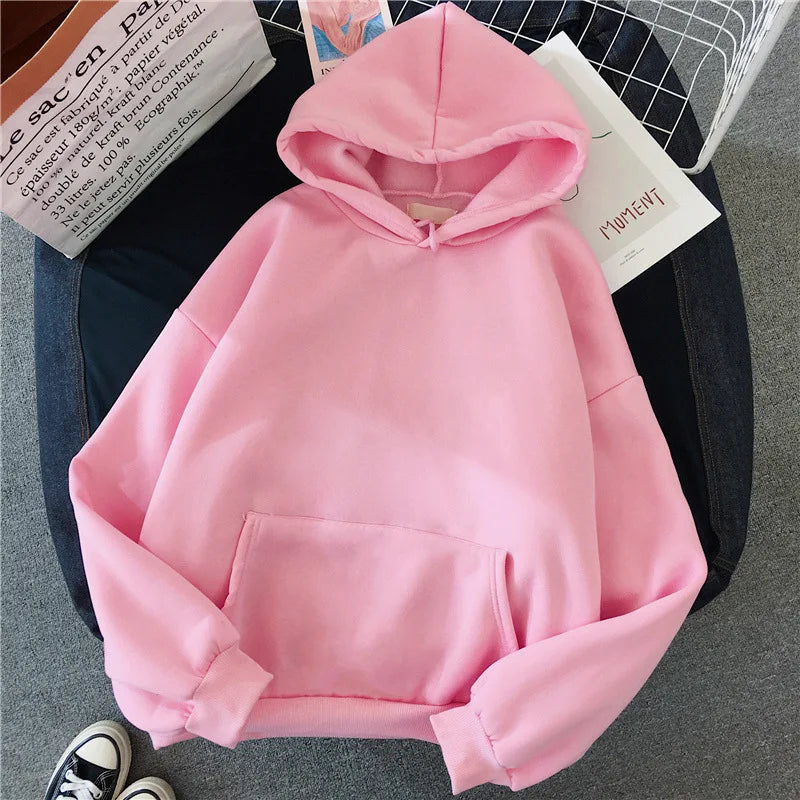 Long Sleeve Casual Hooded Sweatshirt with Relaxed Streetwear Styling