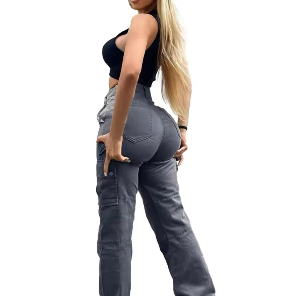 Women's Cargo Pants with Relaxed Legs and Flap Side Pockets