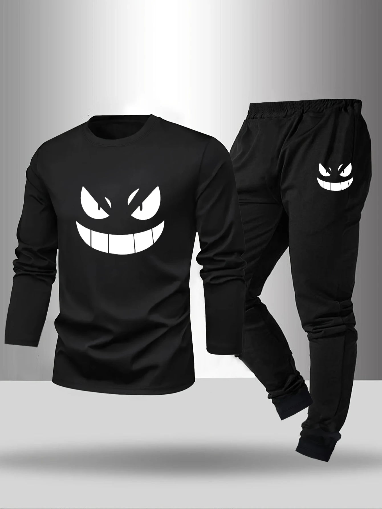 Men's Graphic Long Sleeve Top and Pants Pajama Set