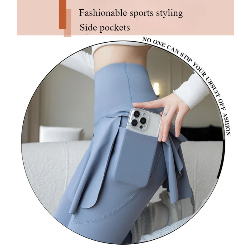 Women's Skirt Overlay Full Length Leggings For Workout Outfits