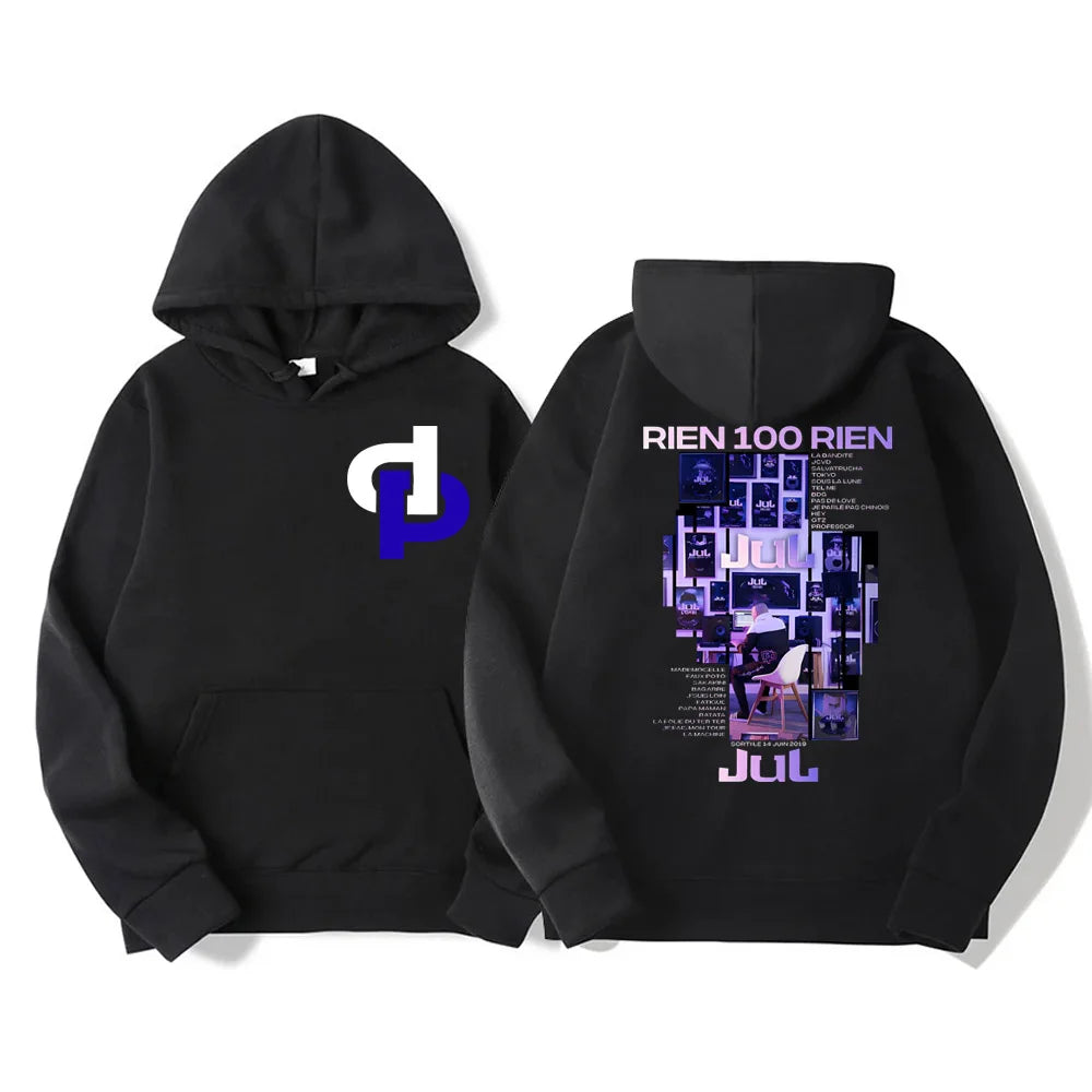 Long Sleeve Casual Hooded Sweatshirt with Relaxed Streetwear Styling