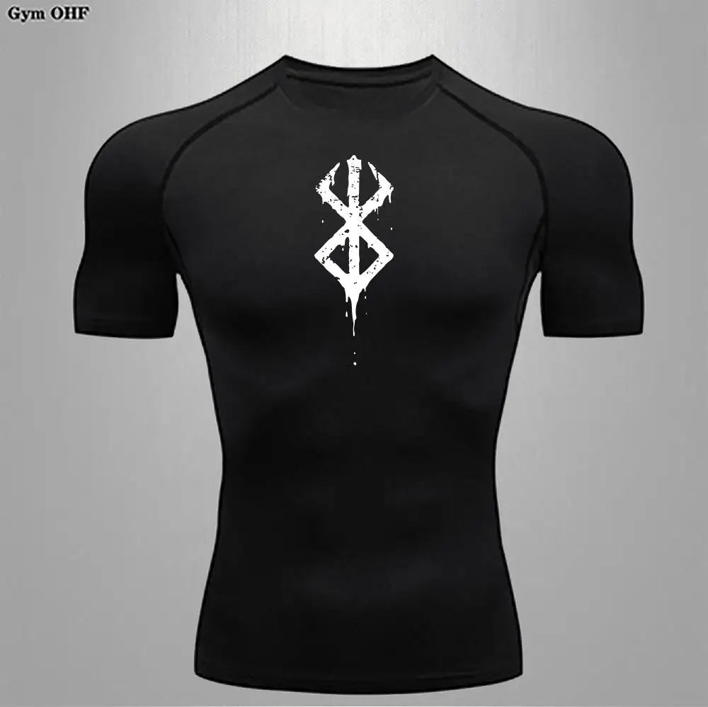 Fitted Crew Neck Short Sleeve Compression T Shirt